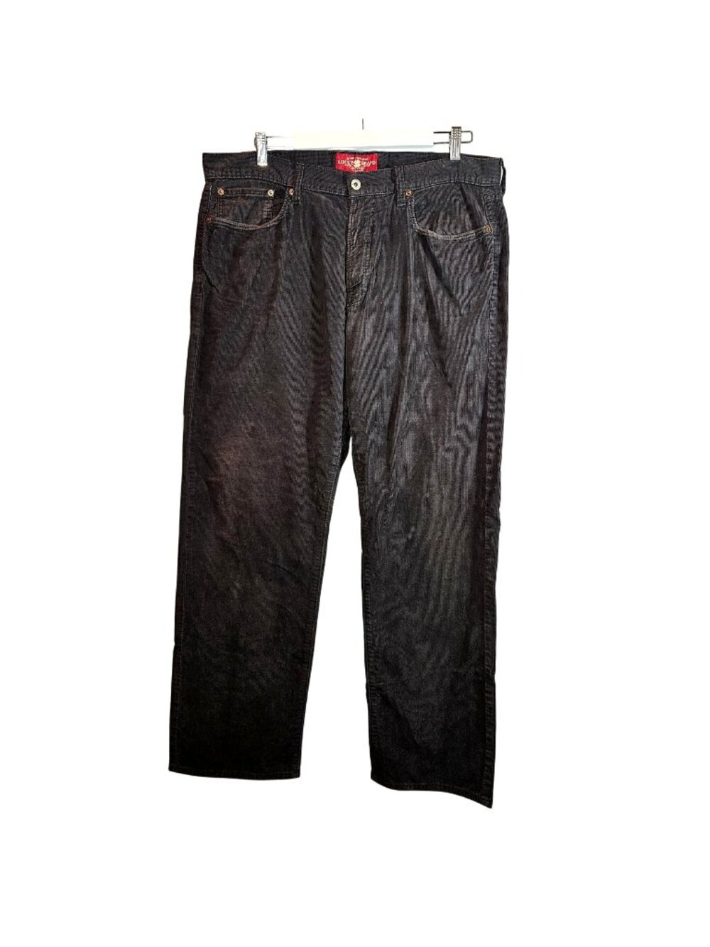 Lucky Brand Corduroy Pants Mens 38x32 Charcoal  Straight casual retro office